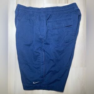VTG Nike Shorts Men’s Grey Tag Sz M Navy Zip Pocket Drawstring